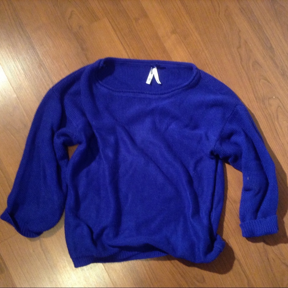 Bright blue sweater